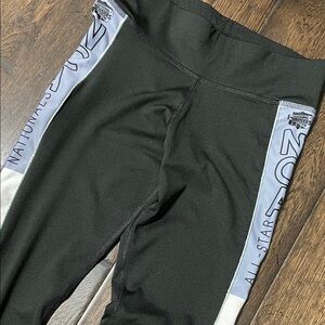 Varsity Black Leggings with Gray Side Panels